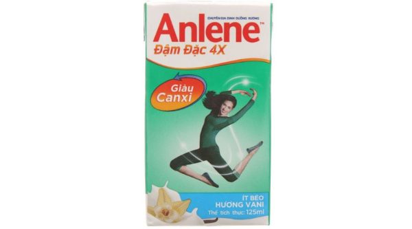 Sữa bột pha sẵn Anlene đậm đặc 4x giàu canxi hương vani (4 hộp x 125ml)