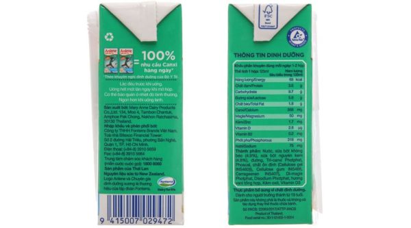 Sữa bột pha sẵn Anlene đậm đặc 4x giàu canxi hương vani (4 hộp x 125ml)