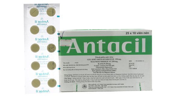 Antacil giảm ợ chua, trị loét dạ dày, tá tràng (25 vỉ x 10 viên)