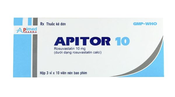 Apitor 10 điều trị cholesterol cao, giúp hạ mỡ máu (3 vỉ x 10 viên)