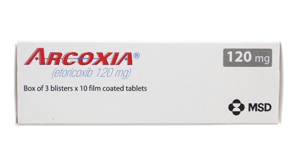 Arcoxia 120mg trị thoái hóa khớp, viêm khớp dạng thấp (3 vỉ x 10 viên)