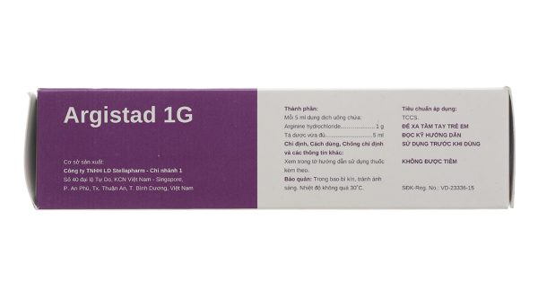 Dung dịch uống Argistad 1g trị tăng amoniac huyết, khó tiêu (20 ống x 5ml)