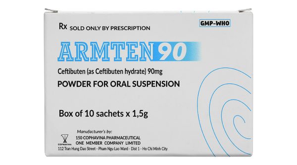 Bột pha hỗn dịch Armten 90 trị các trường hợp nhiễm khuẩn vừa và nhẹ (10 gói x 1,5g)