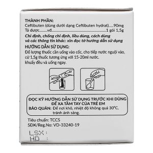 Bột pha hỗn dịch Armten 90 trị các trường hợp nhiễm khuẩn vừa và nhẹ (10 gói x 1,5g)