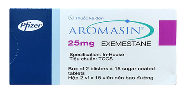 Aromasin 25mg điều trị hỗ trợ ung thư vú ở phụ nữ sau mãn kinh (2 vỉ x 15 viên)