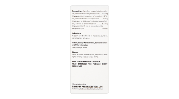 Artisonic New Danapha hỗ trợ trị viêm gan, vàng da, dị ứng (10 vỉ x 10 viên)
