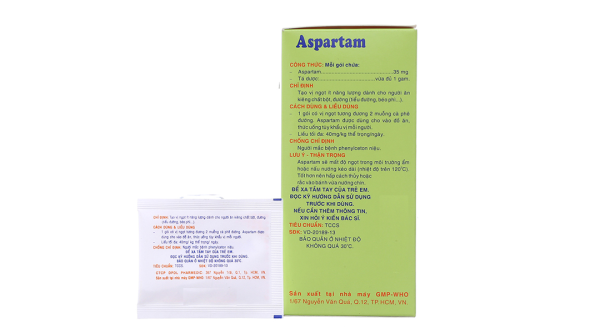 Bột Aspartam tạo vị ngọt ít năng lượng cho người tiểu đường (50 gói x 1g)