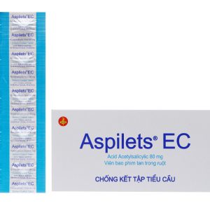 Aspilets EC 80mg phòng và trị huyết khối (10 vỉ x 10 viên)