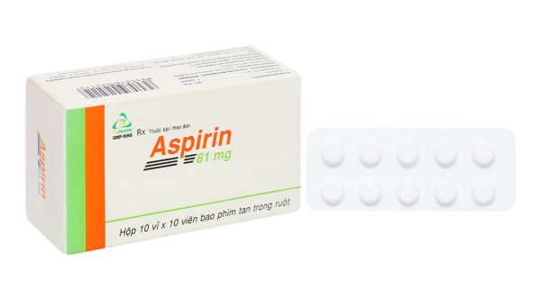 Aspirin TV.Pharm 81mg dự phòng nhồi máu cơ tim, đột quỵ (10 vỉ x 10 viên)