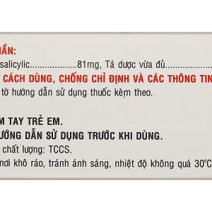 Aspirin Mkp 81 dự phòng thứ phát bệnh tim mạch hoặc mạch máu não (10 vỉ x 10 viên)