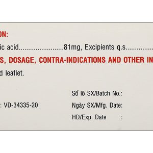 Aspirin Mkp 81 dự phòng thứ phát bệnh tim mạch hoặc mạch máu não (10 vỉ x 10 viên)