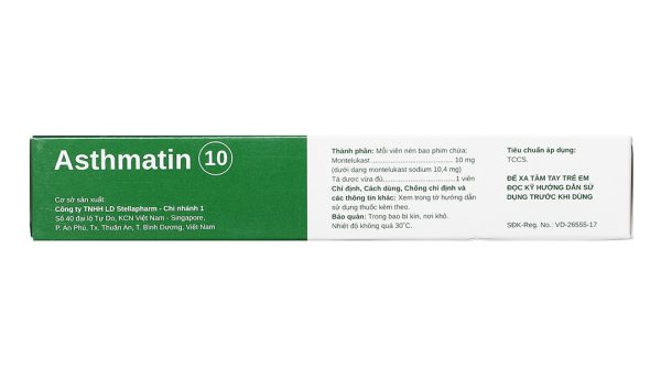 Asthmatin 10 trị hen suyễn (3 vỉ x 10 viên)