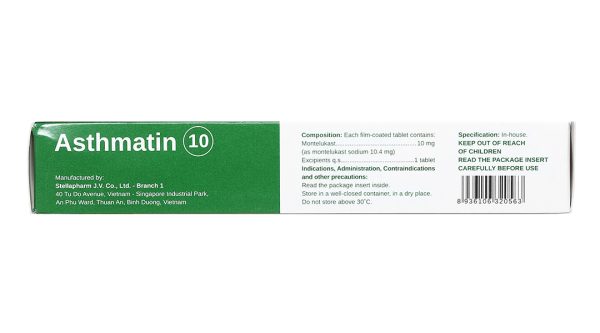 Asthmatin 10 trị hen suyễn (3 vỉ x 10 viên)