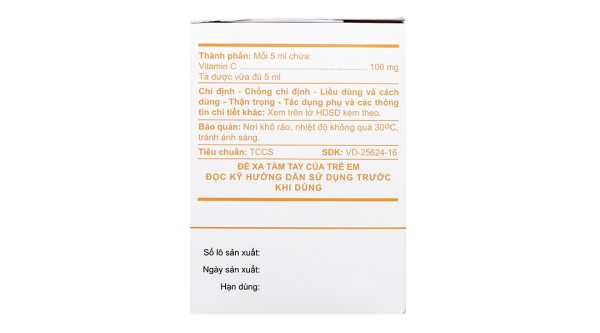 Dung dịch uống A.TAscorbic Syrup 100mg/5ml bổ sung vitamin C (30 ống x 10ml)