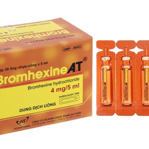 Dung dịch uống Bromhexine A.T 4mg/5ml loãng đàm trong bệnh lý hô hấp (30 ống x 5ml)