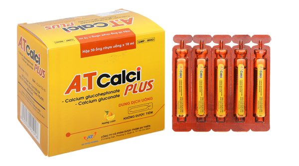 Dung dịch uống A.T Calci Plus cung cấp canxi cho cơ thể (30 ống x 10ml)