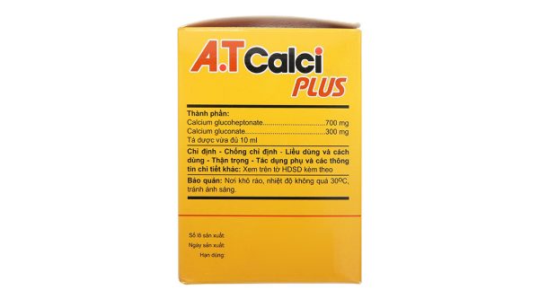 Dung dịch uống A.T Calci Plus cung cấp canxi cho cơ thể (30 ống x 10ml)