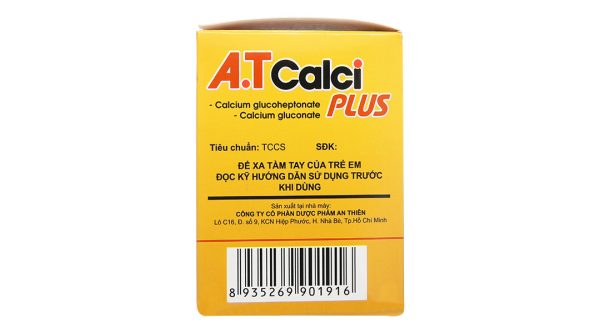 Dung dịch uống A.T Calci Plus cung cấp canxi cho cơ thể (30 ống x 10ml)