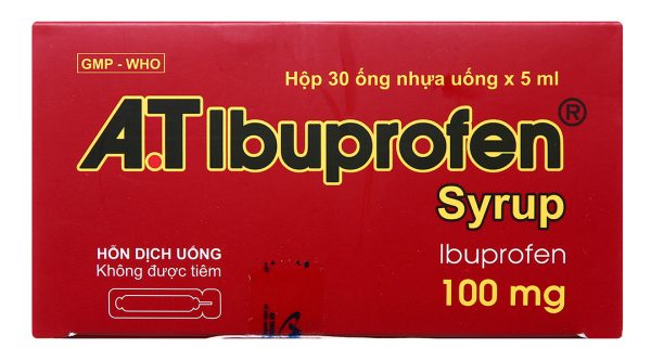 Hỗn dịch uống A.T Ibuprofen Syrup giảm đau, kháng viêm (30 ống x 5ml)