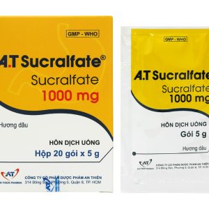 Hỗn dịch uống A.T Sucralfate 1000mg trị loét dạ dày, tá tràng (20 gói x 5g)