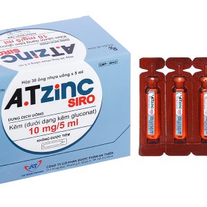 A.TZinC Siro 10mg/5ml hỗ trợ trị tiêu chảy, tăng đề kháng (30 ống x 5ml)
