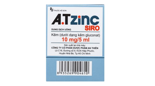 A.TZinC Siro 10mg/5ml hỗ trợ trị tiêu chảy, tăng đề kháng (30 ống x 5ml)