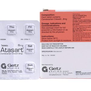 Atasart Tablets 8mg trị tăng huyết áp (2 vỉ x 7 viên)