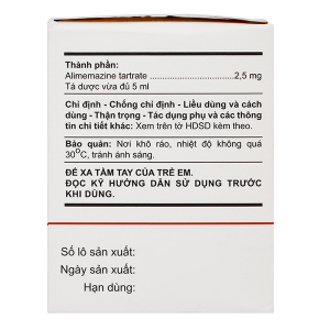 Dung dịch uống Atilene 2.5mg/5ml trị triệu chứng các biểu hiện dị ứng (30 ống x 5ml)