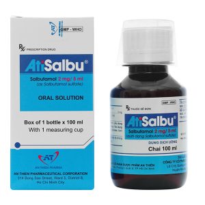Dung dịch uống AtiSalbu 2mg/5ml trị cơn hen, ngắt cơn co thắt phế quản chai 100ml