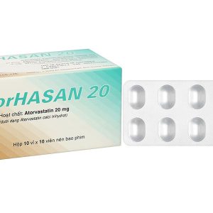 AtorHasan 20 điều trị tăng lipid huyết và dự phòng biến cố tim mạch (10 vỉ x 10 viên)