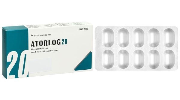 Atorlog 20 điều trị tăng cholesterol toàn phần và LDL-cholesterol (3 vỉ x 10 viên)