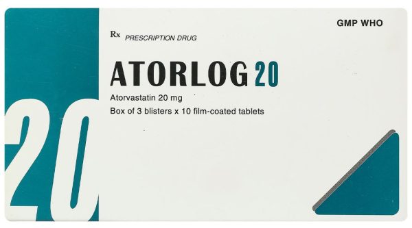 Atorlog 20 điều trị tăng cholesterol toàn phần và LDL-cholesterol (3 vỉ x 10 viên)