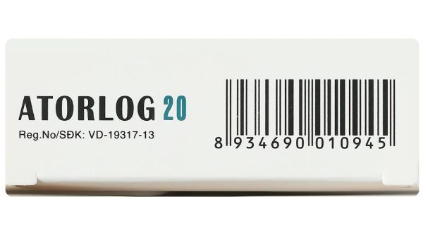 Atorlog 20 điều trị tăng cholesterol toàn phần và LDL-cholesterol (3 vỉ x 10 viên)