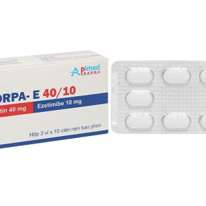 Atorpa-E 40/10 phòng ngừa bệnh tim mạch và trị tăng cholesterol máu (3 vỉ x 10 viên)