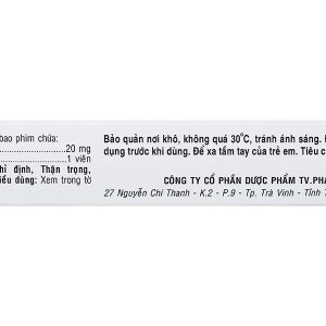 Atorvastatin TV.Pharm 20mg hỗ trợ trị tăng cholesterol máu (3 vỉ x 10 viên)