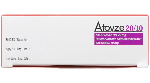 Atovze 20/10 điều trị tăng cholesterol máu (3 vỉ x 10 viên)