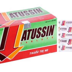 Atussin trị các chứng ho trong bệnh lý hô hấp (25 vỉ x 4 viên)