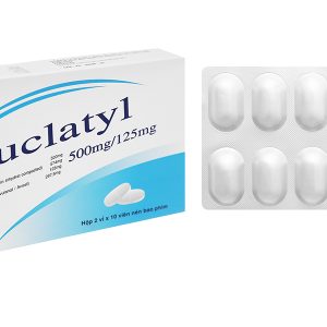 Auclatyl 500mg/125mg trị viêm đường hô hấp (2 vỉ x 10 viên)