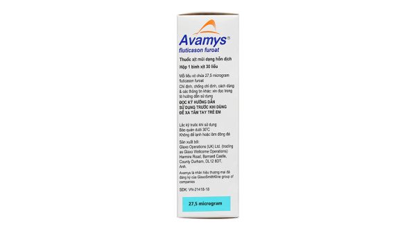 Hỗn dịch xịt mũi Avamys điều trị viêm mũi dị ứng chai 30 liều xịt