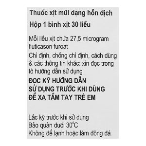Hỗn dịch xịt mũi Avamys điều trị viêm mũi dị ứng chai 30 liều xịt