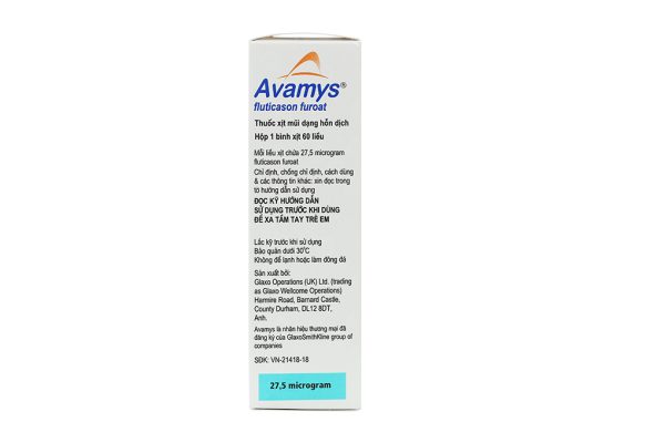Hỗn dịch xịt mũi Avamys trị viêm mũi dị ứng chai 60 liều xịt