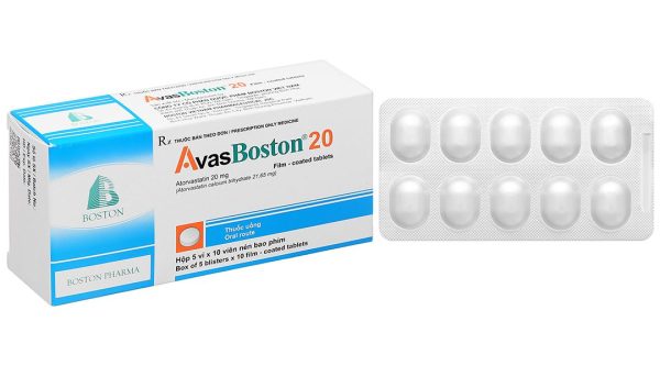 Avasboston 20 điều trị rối loạn mỡ máu (5 vỉ x 10 viên)