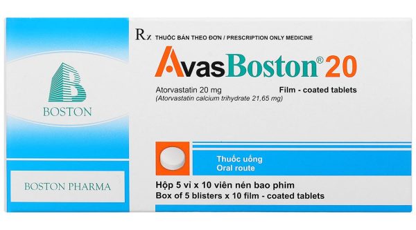 Avasboston 20 điều trị rối loạn mỡ máu (5 vỉ x 10 viên)