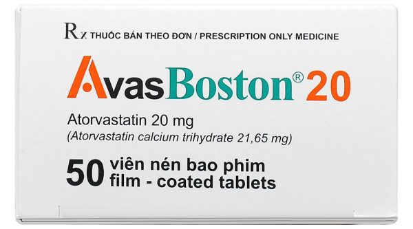 Avasboston 20 điều trị rối loạn mỡ máu (5 vỉ x 10 viên)