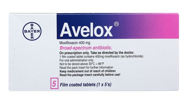 Avelox 400mg trị nhiễm khuẩn (1 vỉ x 5 viên)