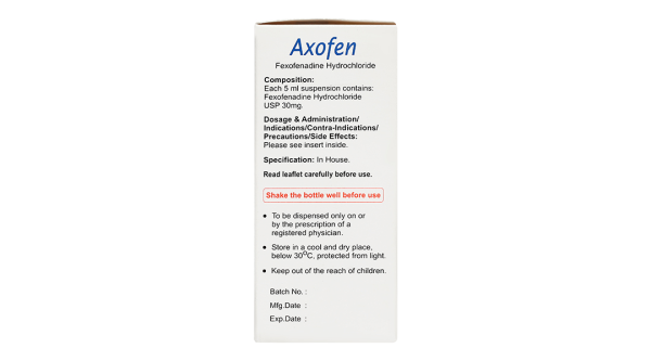 Hỗn dịch uống Axofen trị viêm mũi dị ứng, mày đay chai 50ml
