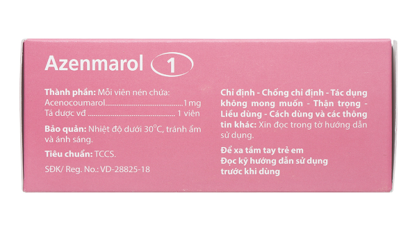 Azenmarol 1 dự phòng biến chứng huyết khối tắc mạch (10 vỉ x 10 viên)