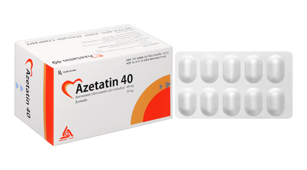 Azetatin 40 điều trị rối loạn lipid máu (10 vỉ x 10 viên)