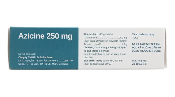 Thuốc cốm Azicine 250mg trị các chứng nhiễm khuẩn (6 gói x 1.5g)