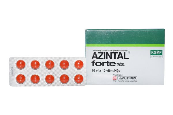 Azintal Forte Tabs trị đầy hơi, khó tiêu (10 vỉ x 10 viên)